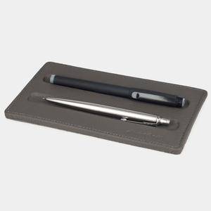 Подставка для ручек из натуральной кожи теленка, серого цвета