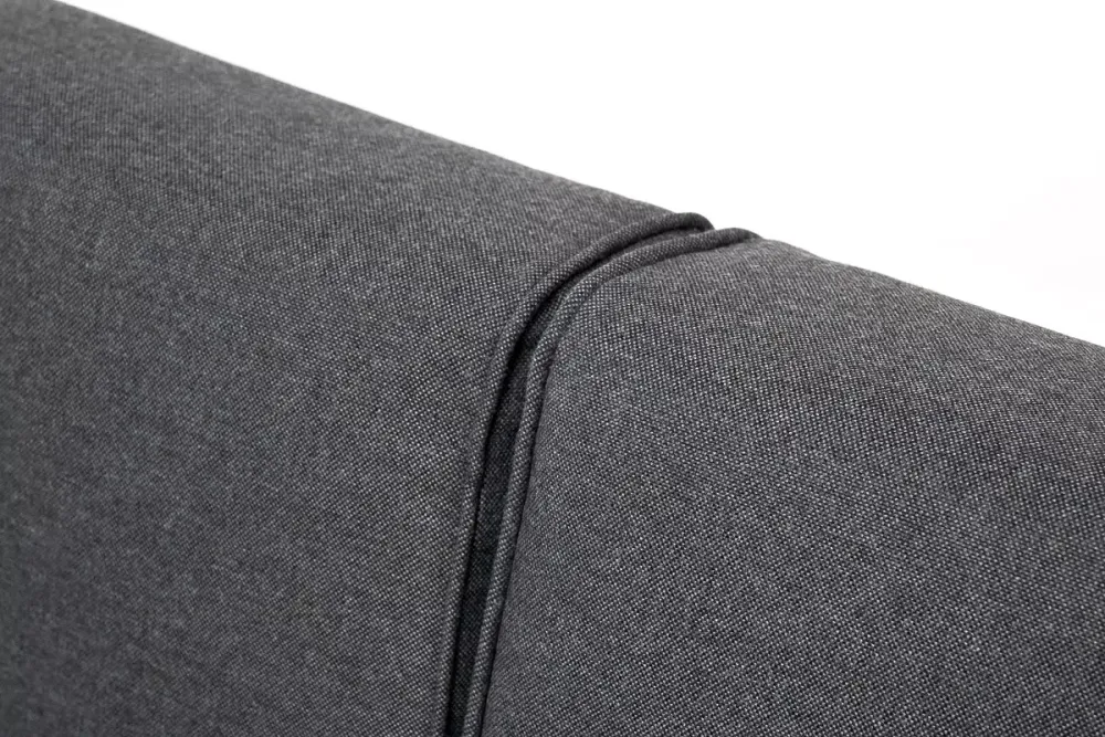 "Канны" левый модуль плетеный из роупа, каркас алюминий темно-серый (RAL7024) муар, роуп темно-серый круглый, ткань темно-серая 027