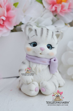 Силиконовая форма Котенок с бантом