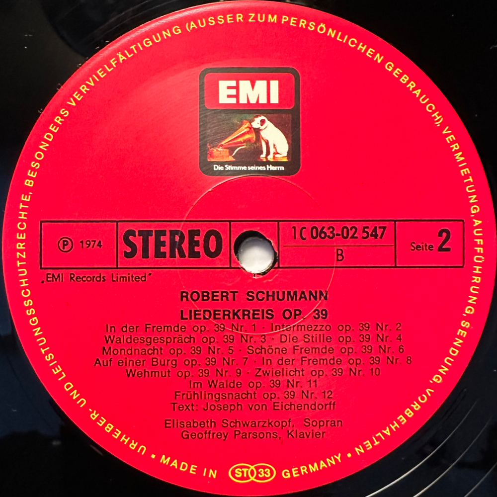 Шуман - Элизабет Шварцкопф, Джеффри Парсонс (Германия 1974г.)