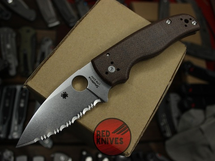 Нож Spyderco Shaman - клинок серрейтор, рукоять микарта