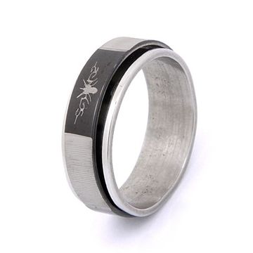 Кольцо стальное (126) "Узор"