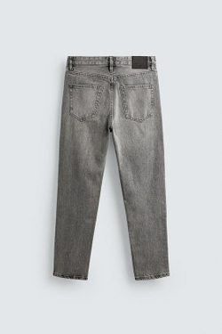 ZARA ДЖИНСЫ SLIM TAPERED FIT, СЕРЫЙ