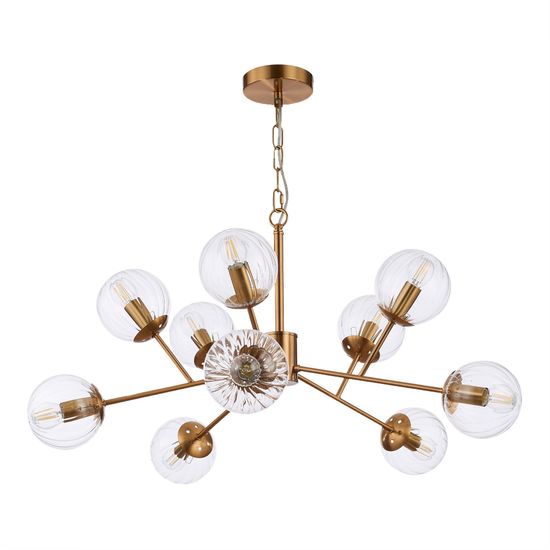 SLE220803-10 Светильник подвесной Латунь/Прозрачный E14 10*40W ANDRIA