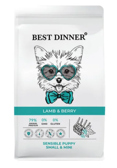 Best Dinner Корм д/щенков малых пород с 1 месяца, беременных и кормящих собак с чувствительным пищев