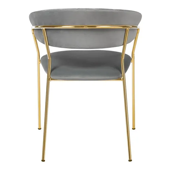 Стул Turin серый велюр с золотыми ножками