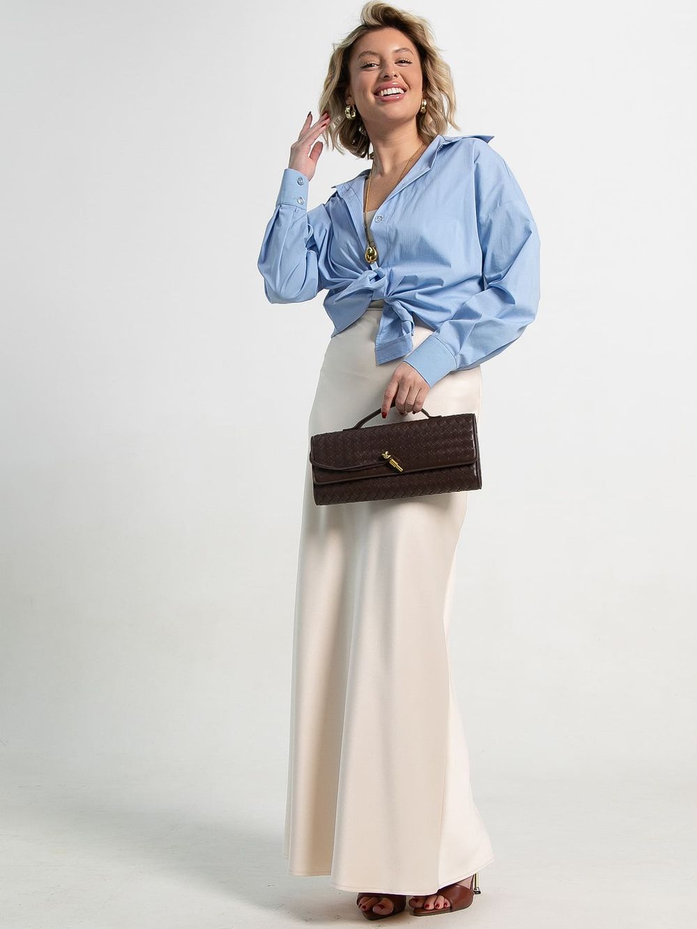 Юбка атласная Эвелин (сливочная) Ю15382-25М LT Collection