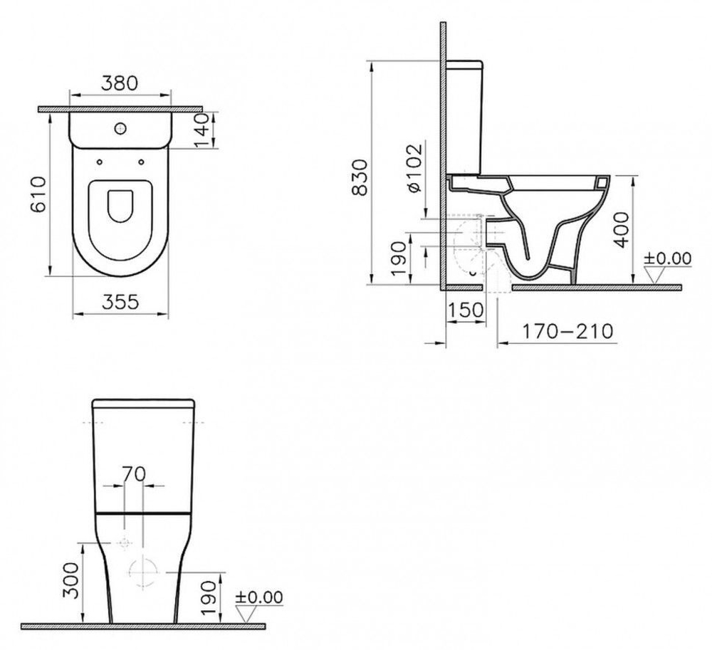 Унитаз-компакт VitrA Zentrum 9012B003-7202