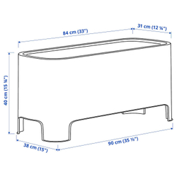 IKEA ASPAREN  (ИКЕА АСПАРЕН)  -  Цветочный горшок, цвет серый, 89x38 см