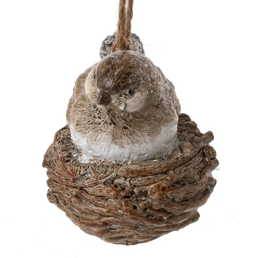 GAEM Украшение новогоднее "Птичка в гнезде", L8,5 W6 H7,5 см