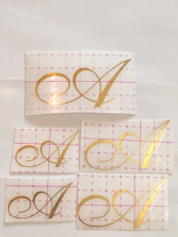 Наклейки свадебные буквы на бутылки и бокалы инициалы "А"