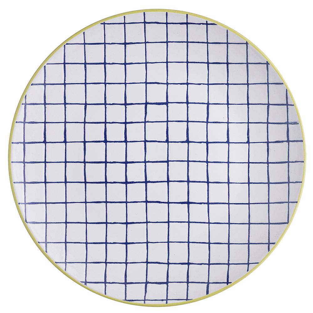 Набор из 2-х керамических обеденных тарелок LT_LJ_DPLBT_CRC_26, 26 см, синий/белый