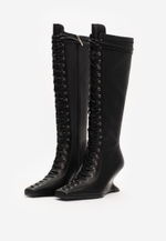 boot heel black leather