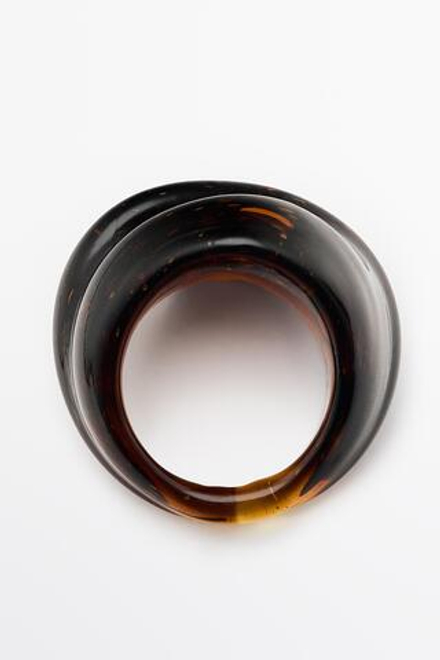 Massimo Dutti Объемное стеклянное кольцо, карамельный
