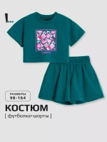 Костюм для девочки, футболка и шорты в сад