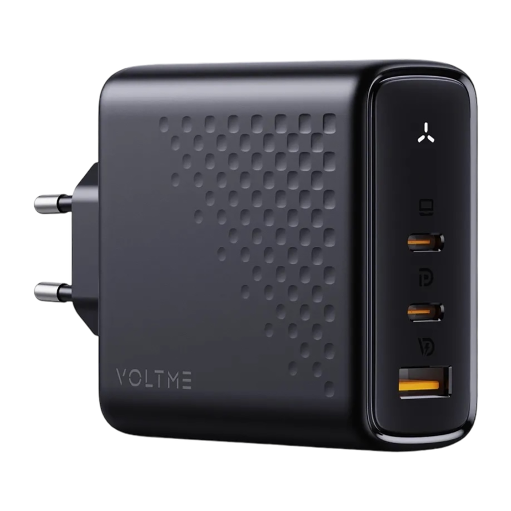 Сетевое зарядное устройство VOLTME Revo 140 мощностью 140 Вт (2 USB-C, USB-A) (GaN) Многопортовый мощный адаптер питания. Есть поддержка PD 3.1, QC 5 и PPS