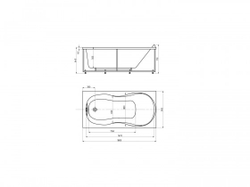 Ванна акриловая прямоугольная МАРТИНИКА 180х90 AQUATEK (с каркасом и фронтальной панелью)