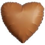F Шар-сердце 18"/46 см, фольга, шоколад матовый/Choco Brown (БГ-15)