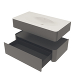 База под раковину Caprise 1000 подвесная, 1 выкатной ящик soft close, серый матовый