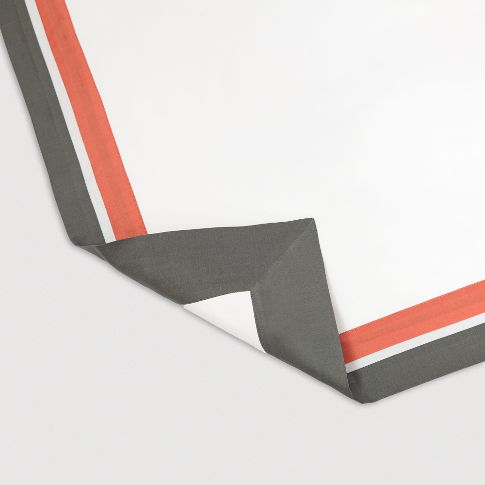 Постельное белье 2 спальное евро Сlaire&Caroll Jacqueline белое с серо-зеленым кантом