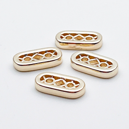 Коннектор-разделитель на 2 нити, цвет золото, размер 12*6 мм, цена за 1 шт