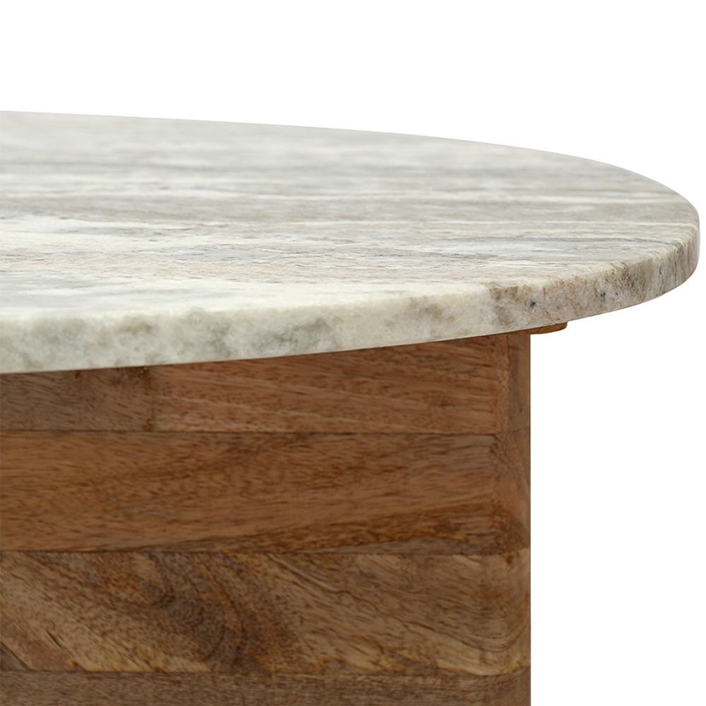 Столик кофейный Bergenson Bjorn Torhill, 75х52 см, бежевый/мрамор