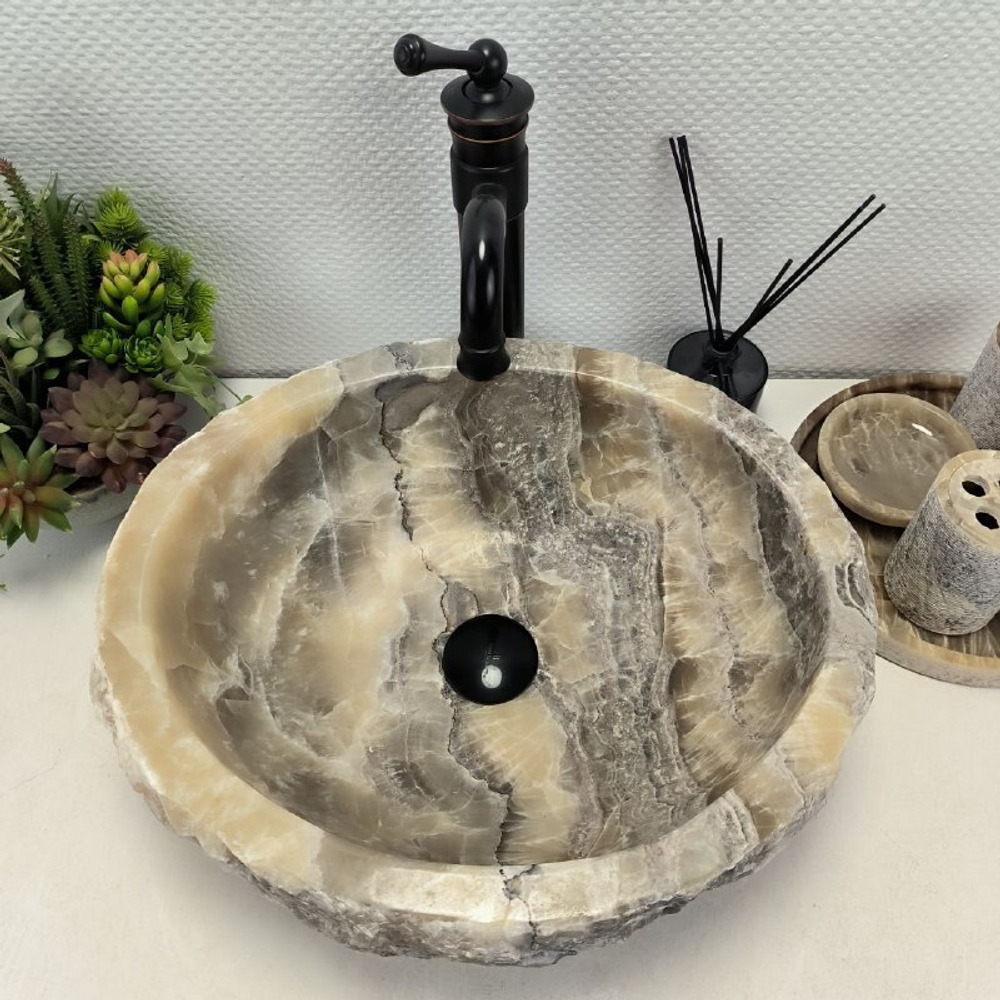 Раковина из оникса Erozy Grey EO-62248 46*40*15 0093
