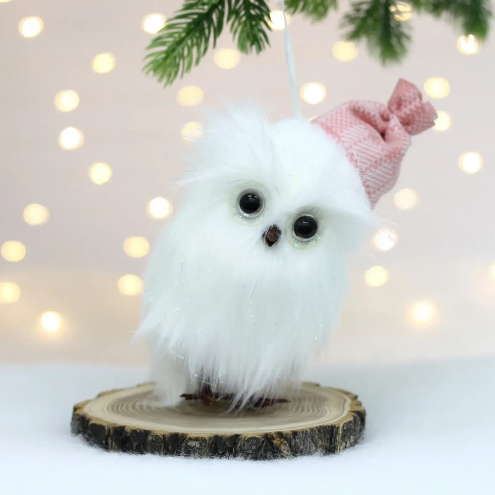 Подвеска «Зимняя совушка» 18 см, Розовый (микс дизайнов)