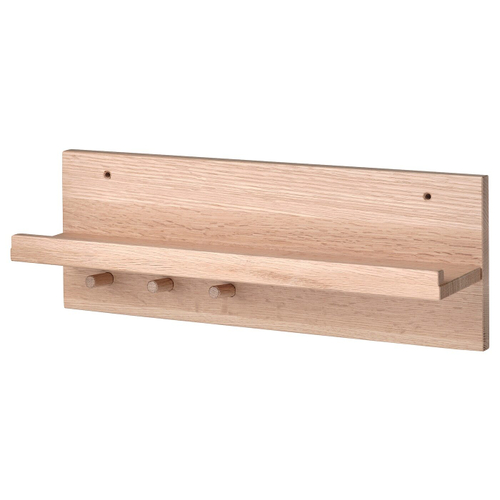 Настенный органайзер с крючками IKEA HASTVISKARE (ХЭСТВИСКАРЕ), Дуб, 42x15x11 см
