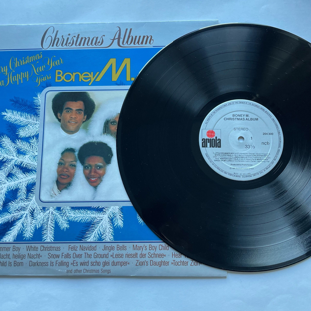 Винтажная виниловая пластинка LP Boney M. Christmas Album (Нидерланды 1981) White Christmas