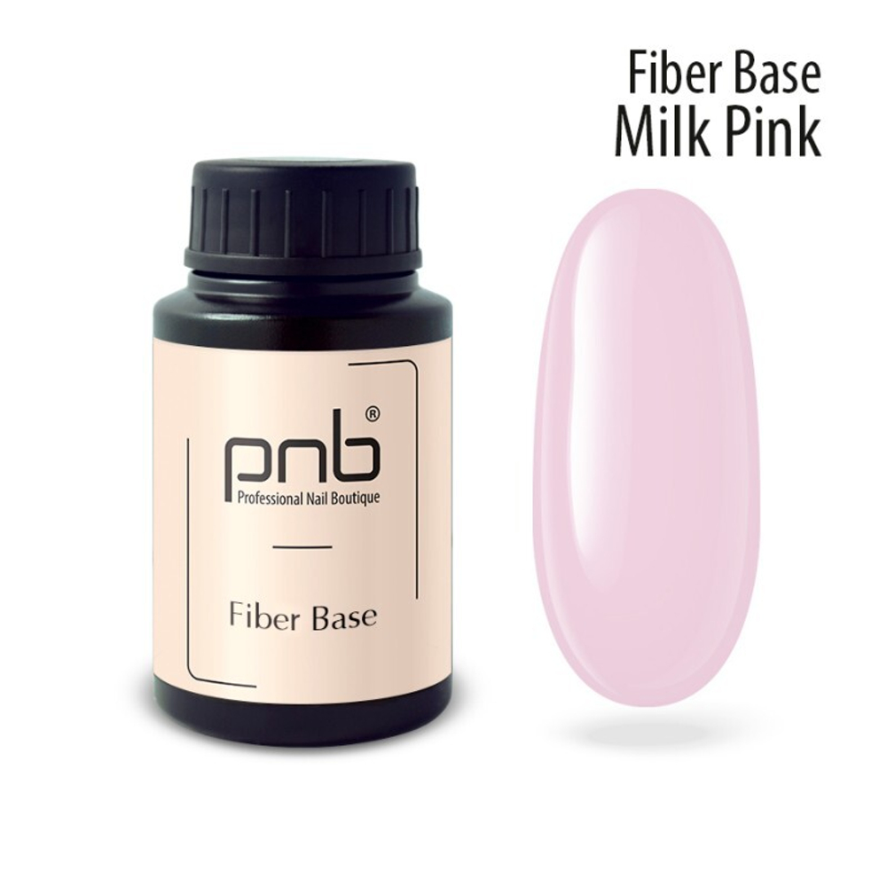 База файбер PNB молочно-розовая 30 мл УФ/ЛЕД/Fiber Base Milk Pink 30 ml UV/LED