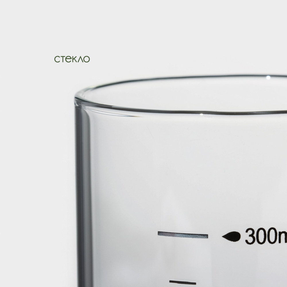 Банка стеклянная для хранения сыпучих продуктов с мерной шкалой «Эко», 300 мл, 6,7×13,7 см, с бабмуковой крышкой