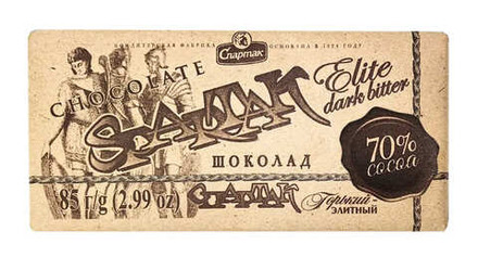 Шоколад "Спартак" Горький элитный 70% какао 75г. Крафт
