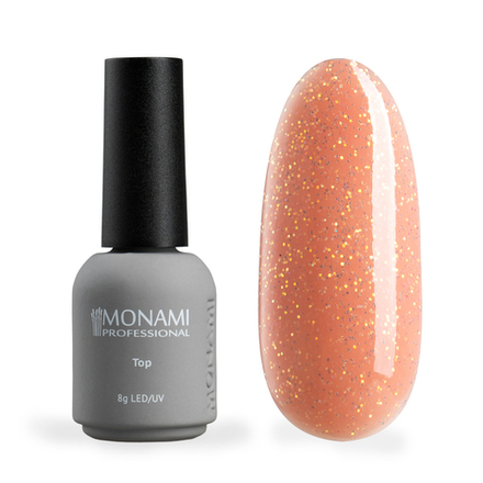 Monami Top Super Shine Opal - Топ для гель-лака с золотым шиммером, 8мл