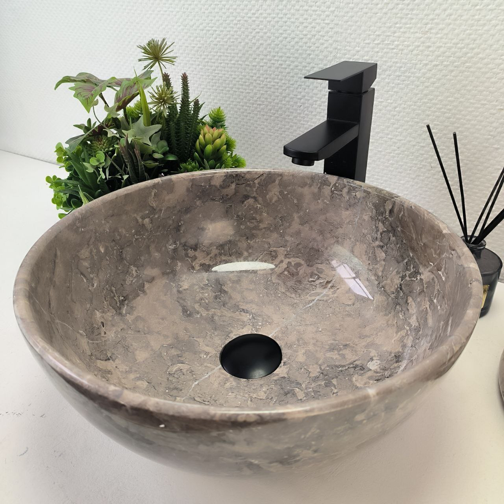 Раковина из мрамора Bowl Grey Tin Lip BM-62955 40*40*17 53