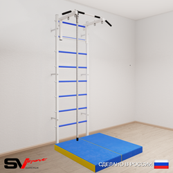 Шведская стенка Sv Sport усиленная 6094 (Турник стандарт/Канат/Мат 1м)