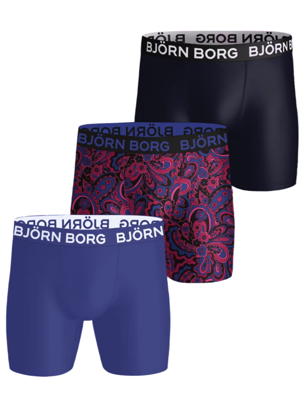 Боксерки теннисные Bj_rn Borg Sports Microfiber 3P - blue/print/navy blue