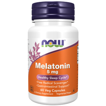 Now Foods Melatonin 5 mg 60 veg capsules , Мелатонин