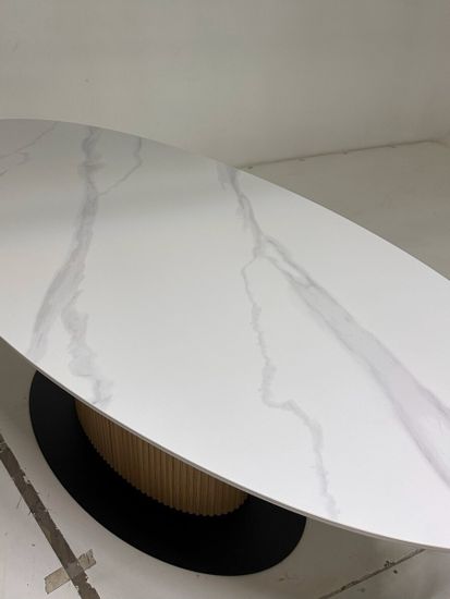 Стол CARY 220 цвет БЕЛЫЙ МРАМОР M326/ Каркас OAK