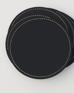 Набор круглых костеров для бокалов Black | 6 шт