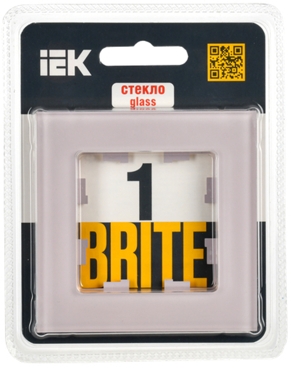 BRITE Рамка 1-местная РУ-1-2-Бр стекло розовый матовый IEK