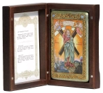 Инкрустированная Икона Святой апостол Андрей Первозванный 15х10см на натуральном дереве, в подарочной коробке