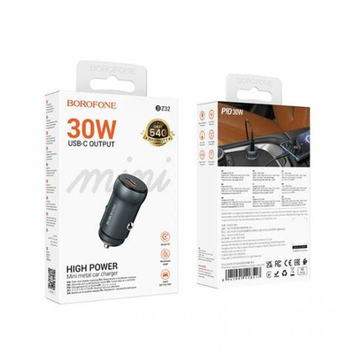 Автомобильное зарядное устройство Borofone PD30W BZ32 (metal gray)