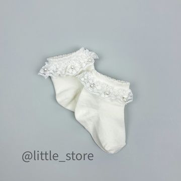 Носочки хлопковые "Нарядные" Молочные