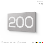 Номер на дверь 200, табличка на дверь для офиса, квартиры, кабинета, аудитории, склада, серый 120х70 мм, Айдентика Технолоджи