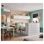 Каркас кровати с 10 ящиками - IKEA PLATSA, 200х140 см, белый, ПЛАТСА ИКЕА