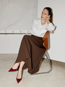 Юбка женская миди, коричневый