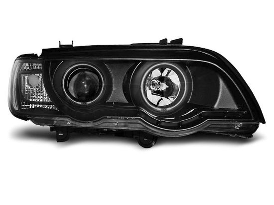 Передние фары ccfl angel eyes black XENON для BMW X5 E53