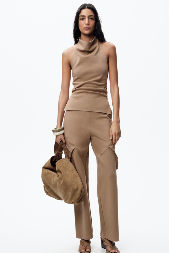 ZARA ШИРОКИЕ БРЮКИ КАРГО, ТЕЛЕСНО-РОЗОВЫЙ