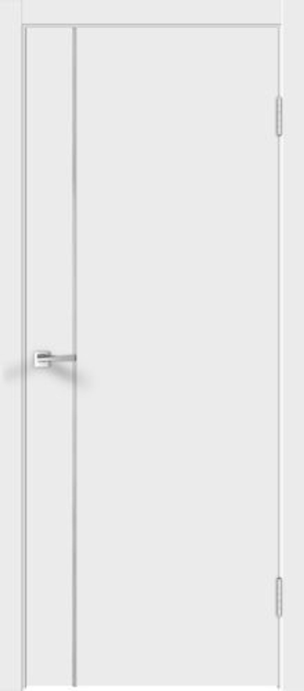 Межкомнатная дверь Velldoris Flat M1 (молдинг алюминий) Эмаль белая